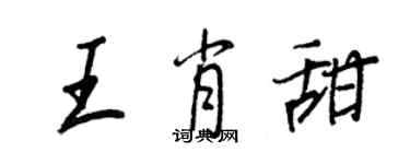 王正良王肖甜行書個性簽名怎么寫