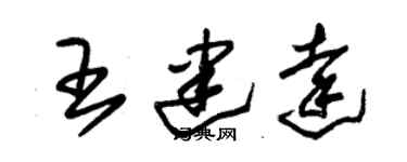 朱錫榮王建達草書個性簽名怎么寫