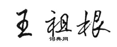 駱恆光王祖根行書個性簽名怎么寫