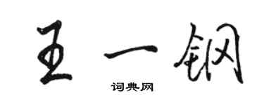 駱恆光王一鋼行書個性簽名怎么寫