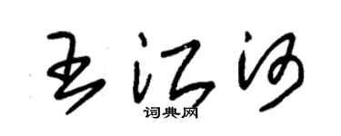 朱錫榮王江河草書個性簽名怎么寫