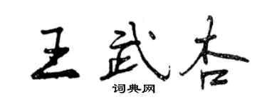 曾慶福王武杏行書個性簽名怎么寫