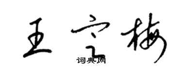 梁錦英王定梅草書個性簽名怎么寫