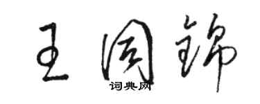 駱恆光王同錦草書個性簽名怎么寫