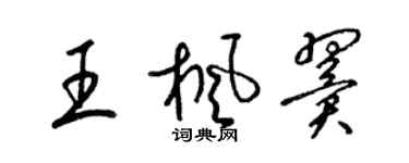 梁錦英王楓翼草書個性簽名怎么寫