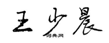 曾慶福王少晨行書個性簽名怎么寫