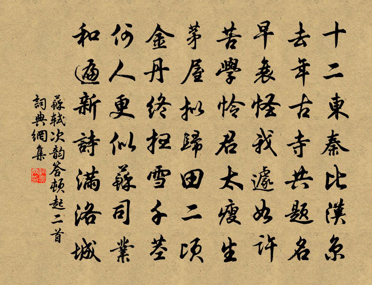 蘇軾次韻答頓起二首書法作品欣賞