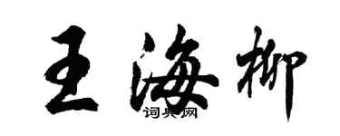 胡問遂王海柳行書個性簽名怎么寫
