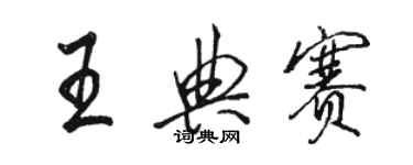 駱恆光王典賽行書個性簽名怎么寫