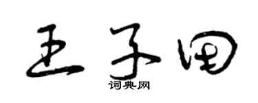 曾慶福王子田草書個性簽名怎么寫
