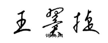 梁錦英王翼捷草書個性簽名怎么寫