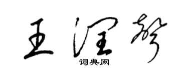 梁錦英王潤聲草書個性簽名怎么寫