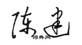 駱恆光陳建草書個性簽名怎么寫