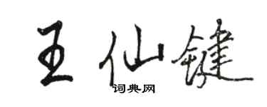 駱恆光王仙鍵行書個性簽名怎么寫