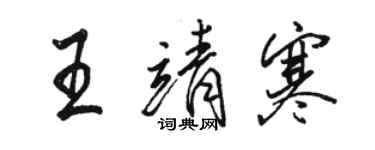 駱恆光王靖寒行書個性簽名怎么寫