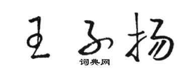 駱恆光王子揚草書個性簽名怎么寫