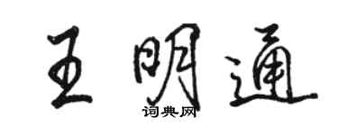 駱恆光王明通行書個性簽名怎么寫
