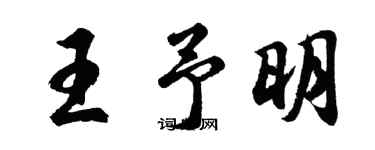 胡問遂王予明行書個性簽名怎么寫