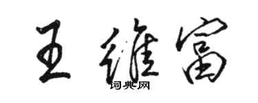 駱恆光王維富行書個性簽名怎么寫
