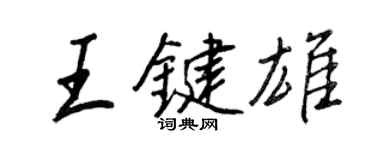 王正良王鍵雄行書個性簽名怎么寫