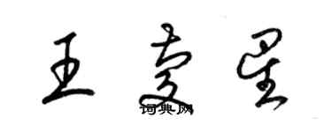 梁錦英王慶星草書個性簽名怎么寫