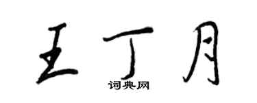 王正良王丁月行書個性簽名怎么寫