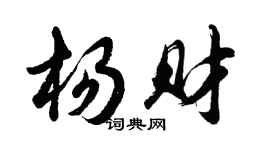 胡問遂楊財行書個性簽名怎么寫