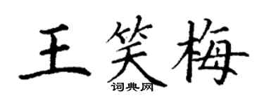 丁謙王笑梅楷書個性簽名怎么寫