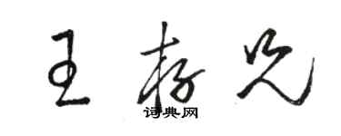 駱恆光王存兄草書個性簽名怎么寫