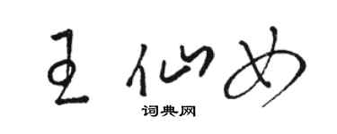 駱恆光王仙女草書個性簽名怎么寫