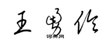 梁錦英王勇伶草書個性簽名怎么寫