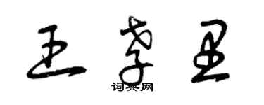 曾慶福王孝里草書個性簽名怎么寫