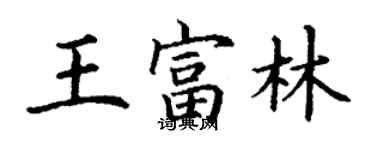 丁謙王富林楷書個性簽名怎么寫