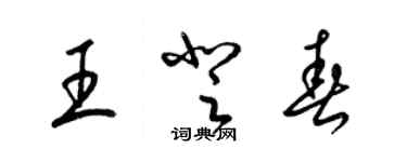 梁錦英王登春草書個性簽名怎么寫