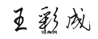 駱恆光王彩成行書個性簽名怎么寫