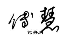 朱錫榮傅慧草書個性簽名怎么寫