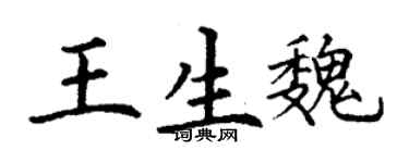 丁謙王生魏楷書個性簽名怎么寫