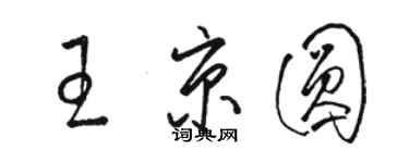 駱恆光王京圓草書個性簽名怎么寫