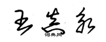 朱錫榮王真永草書個性簽名怎么寫