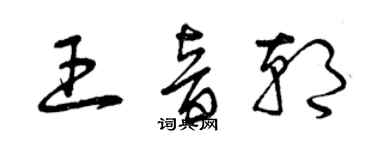 曾慶福王音朝草書個性簽名怎么寫