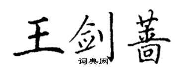 丁謙王劍薔楷書個性簽名怎么寫