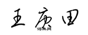 梁錦英王庚田草書個性簽名怎么寫