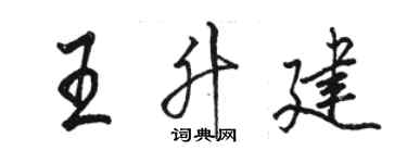 駱恆光王升建行書個性簽名怎么寫