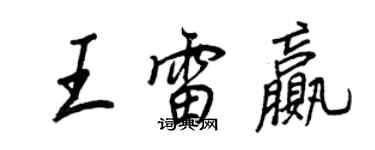 王正良王雷贏行書個性簽名怎么寫