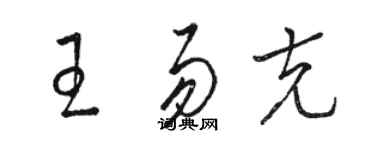 駱恆光王易克草書個性簽名怎么寫