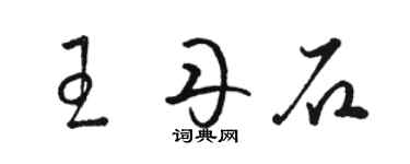 駱恆光王丹石草書個性簽名怎么寫