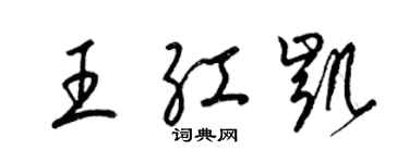 梁錦英王紅凱草書個性簽名怎么寫