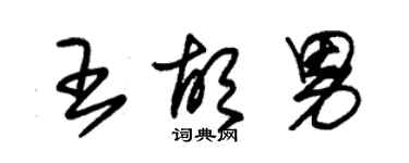 朱錫榮王胡男草書個性簽名怎么寫