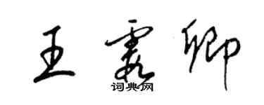 梁錦英王霞卿草書個性簽名怎么寫