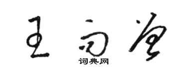 駱恆光王而曾草書個性簽名怎么寫